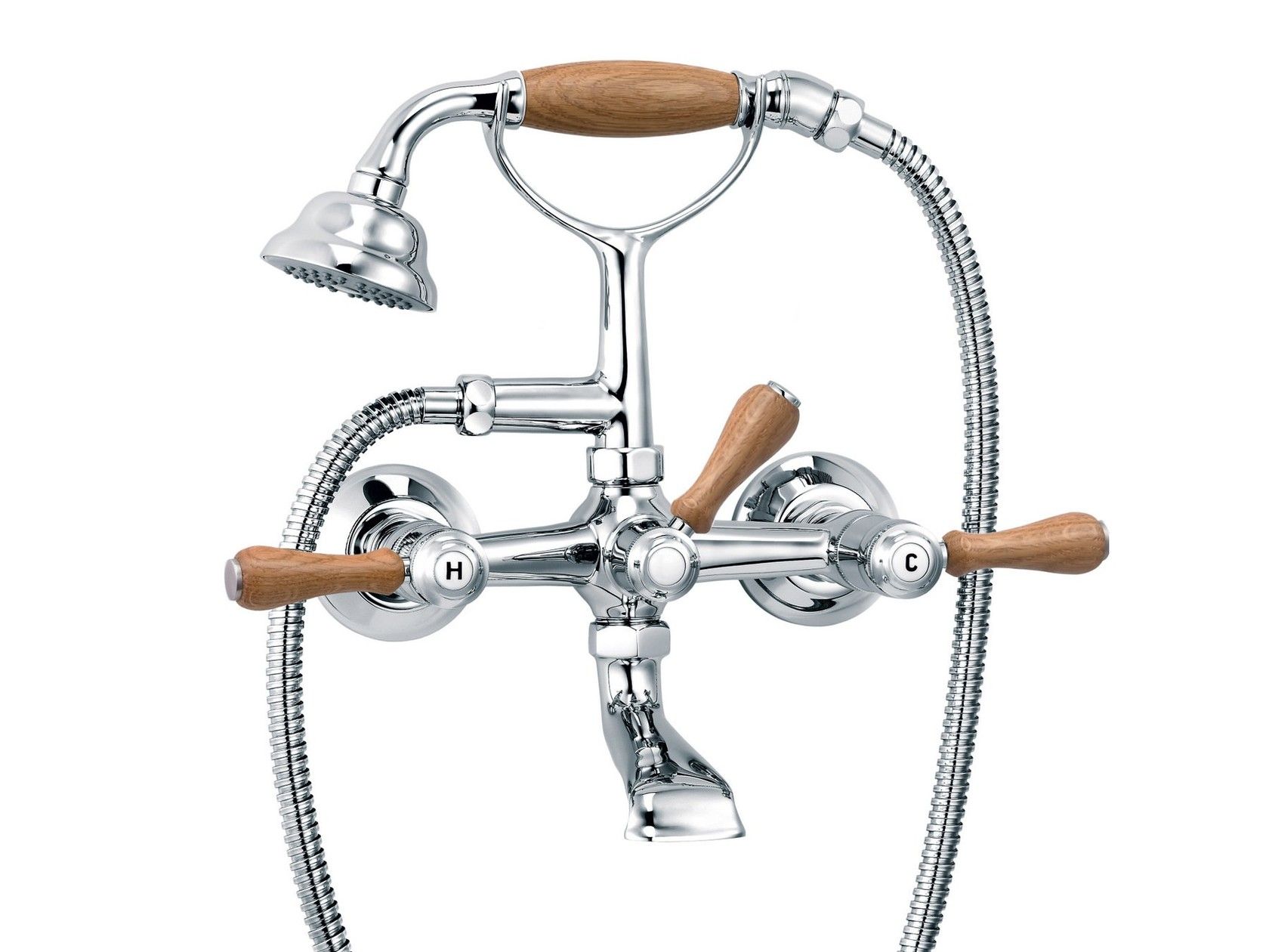 Смеситель для ванны с 2 отверстиями и ручным душем rvb 1935 WOOD ARCH-00042643 - Вид №1