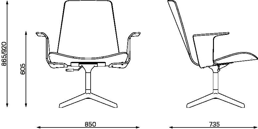 ENEA Кресло из ткани с 4 спицами и подлокотниками Lottus lounge sun-id-1427539 - Вид №13