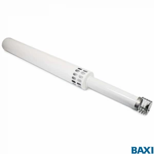 KHG71413611 Коаксиальная труба с наконечником диам. 60/100 мм, общая длина 1100 мм, выступ дымовой трубы 350 мм — антиобледeнительное исполнение BAXI