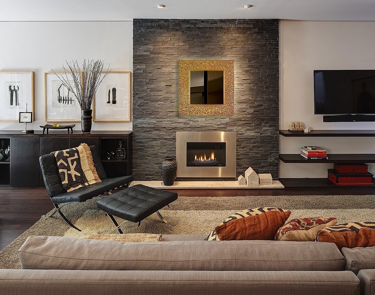 Квадратное зеркало настенное бронза CORAL IN SHAPE CORAL 00-3860097 Бронза - Вид №1