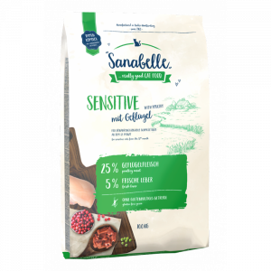 ПР0035428 Корм для кошек Sensitive с птицей сух.10кг SANABELLE