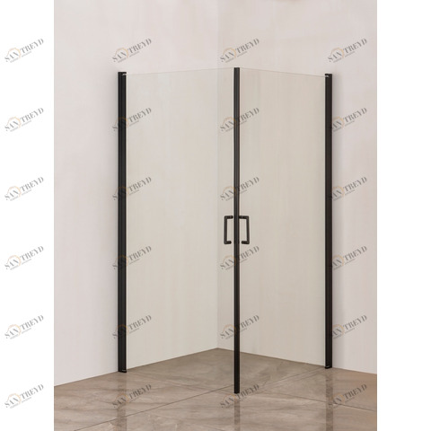 Orange E04-090TB Душевой уголок из распашных универсальных дверей 90х90 см. черный Хром sun-id-1517249