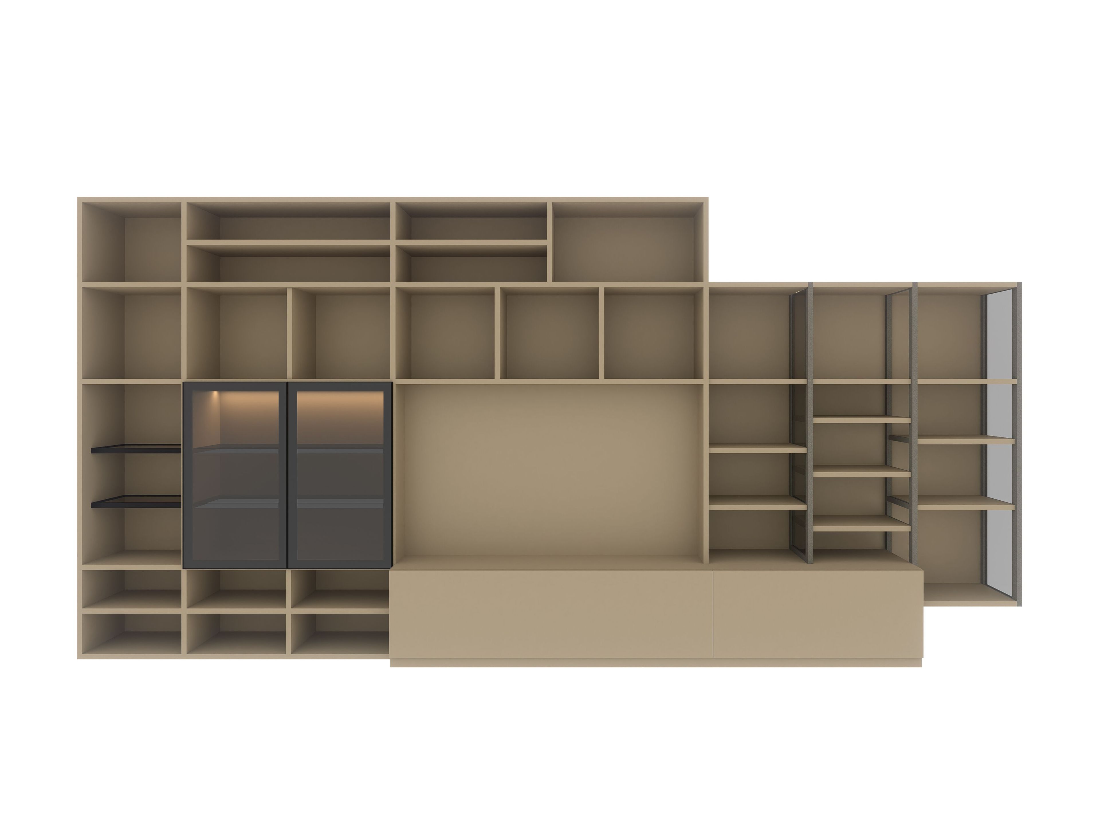 Деревянный секционный книжный шкаф с подставкой для телевизора Kico Living Systems ARCH-00075542