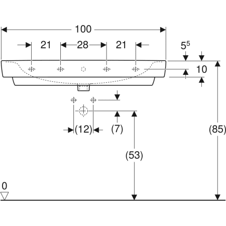 501.722.00.1 Накладная раковина Geberit Renova Plan Geberit  - Вид №38