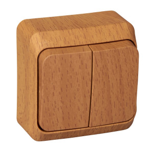 BA10-006T ЭТЮД О/У 2-клавишный ВЫКЛЮЧАТЕЛЬ с подсветкой 10 АХ,БУК Schneider Electric