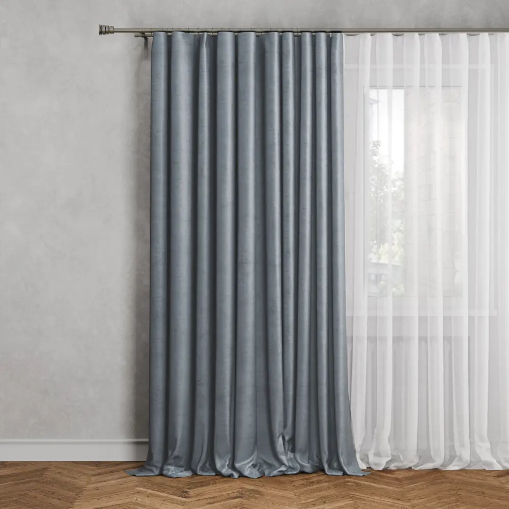 Штора на ленте Soft 160x280 см цвет серо-голубой 89376226 STLM-2166508 MIAMOZA 