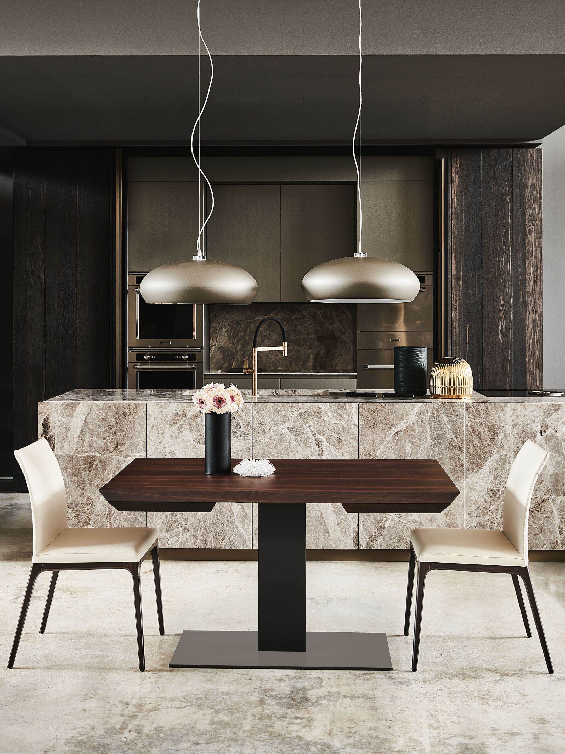 Прямоугольный выдвижной стол из нержавеющей стали и дерева Cattelan italia ELVIS WOOD DRIVE ARCH-00042657 - Вид №1