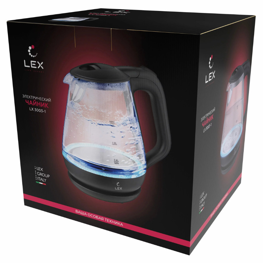 9034362 Электрочайник Lex LX 3003-1 черный STDN-0131547 - Вид №3