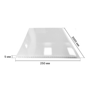Панель ПВХ 3.0*0,25 (Белая глянц-лак ) STELLA Slim 5мм Premium (15)