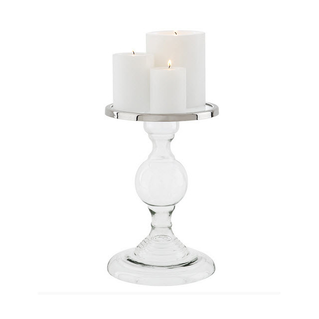 Подсвечник стеклянный прозрачный с серебристым ободком Providence S от Eichholtz EICHHOLTZ EICHHOLTZ 060303 Прозрачный  - Вид №2