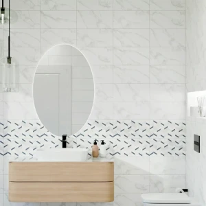 Плитка настенная Mersey Calacatta A0554H24104 20x40 см 1.6 м² матовая цвет серый 89352887 STLM-2088295