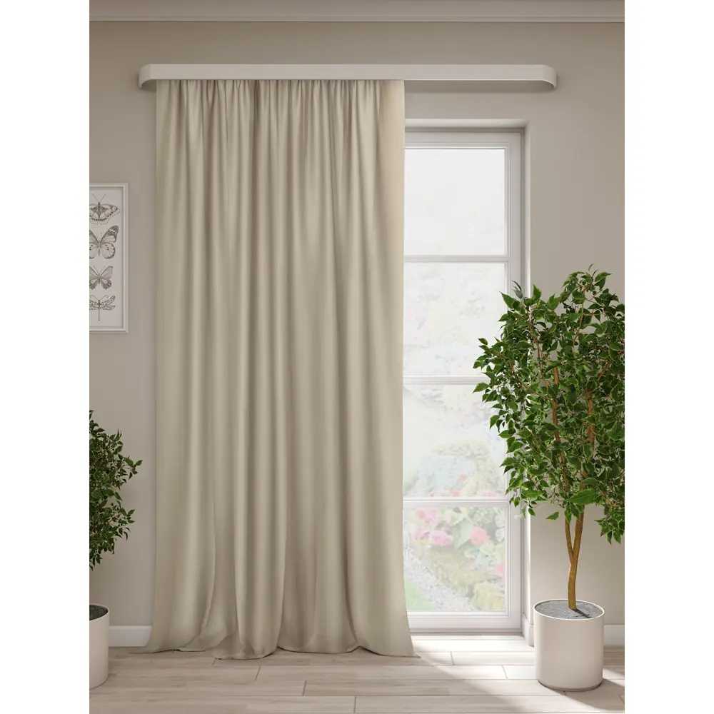 Штора на ленте димаут Ален 140x270 см цвет песочный Altali STLM-2059754