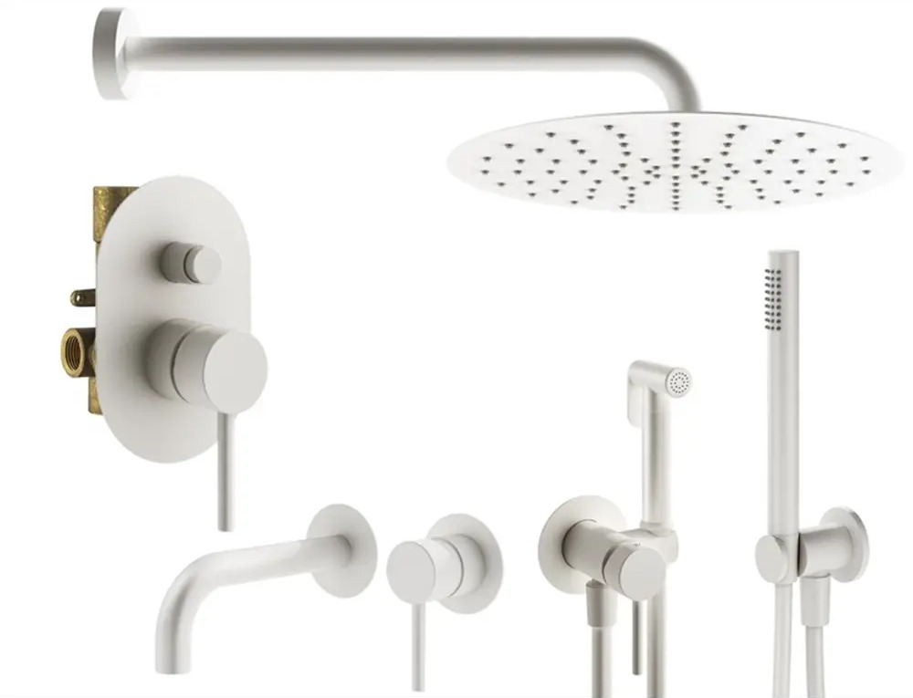 91719983 Комплект смесителей для душа Plumberia Selection KITZXO15BO210, Белый матовый STLM-0972113