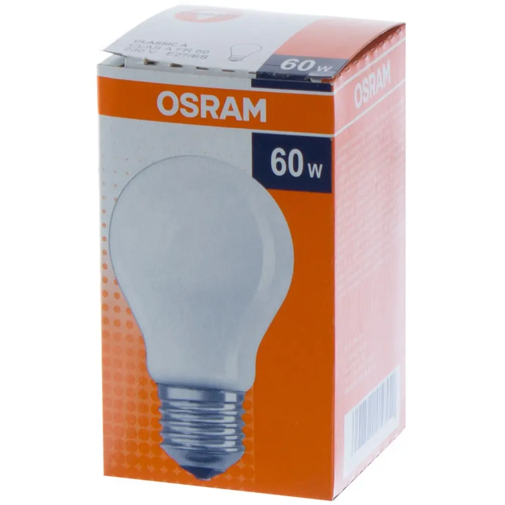 Лампа накаливания Osram шар E27 60 Вт 710 Лм груша матовая свет тёплый белый STLM-2185130 - Вид №1