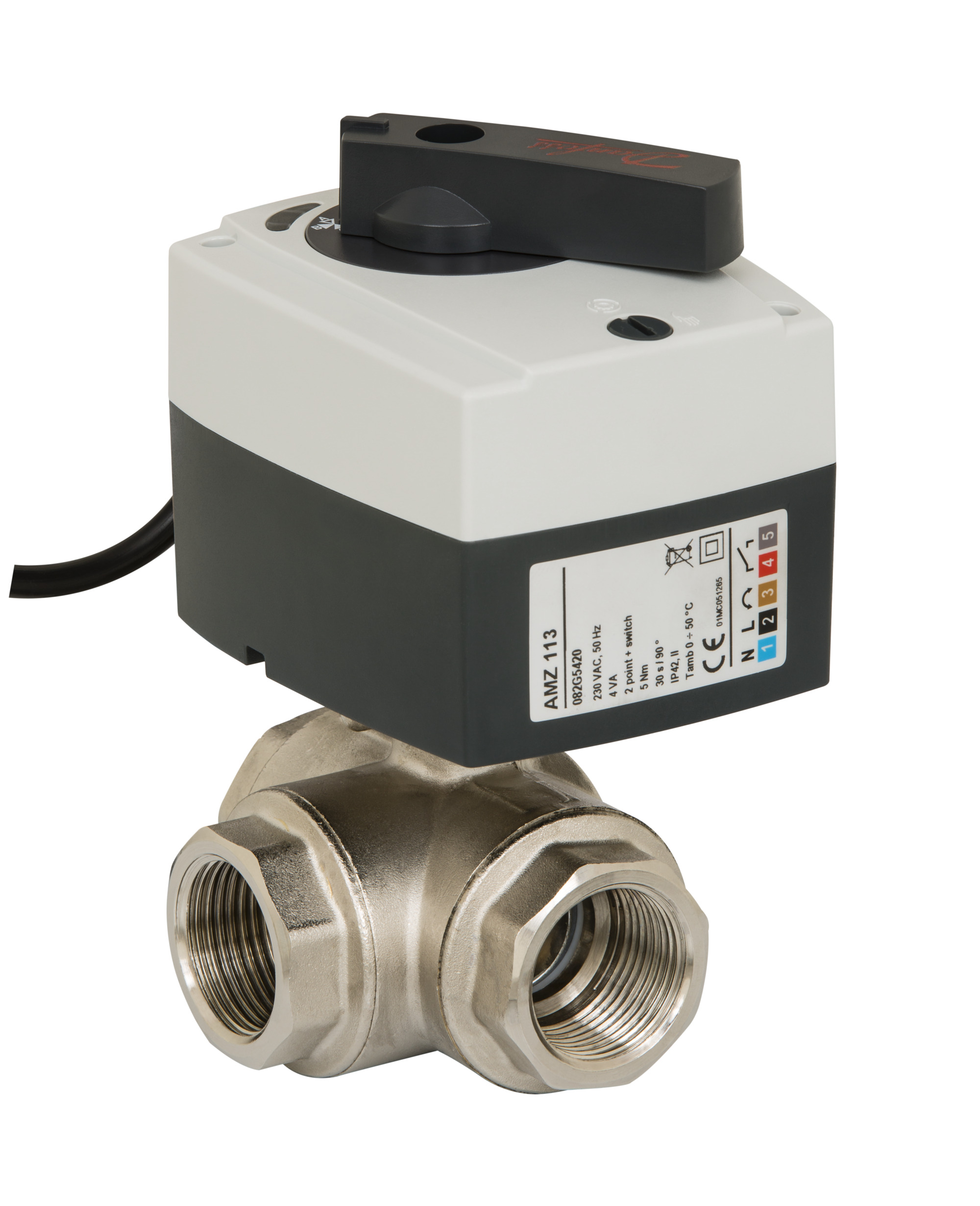 Danfoss Клапаны двухпозиционные шаровые с электроприводом AMZ 112 — проходной, AMZ 113 — трехходовой AMZ 112 кран шар 2х поз Ду20 э/п 24В 082G5401  - Вид №14