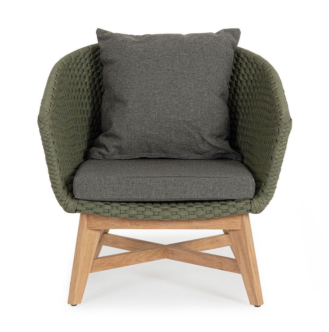 Веревочное и тканевое садовое кресло с подлокотниками BIZZOTTO Coachella ARCH-00029312 - Вид №9