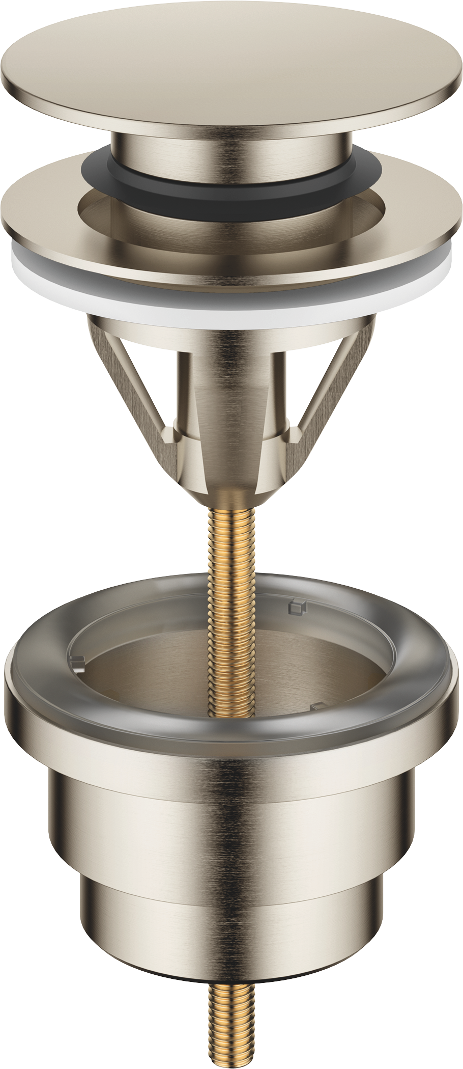 Слив для раковины с застежкой-нажимом 1 1/4" - Матовая платина
