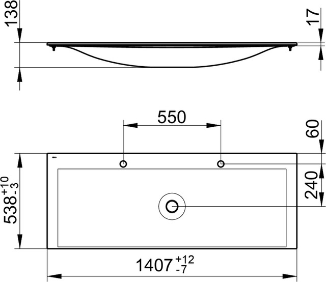 31160311402 Двойной керамический умывальник KEUCO Edition 11 - Вид №2