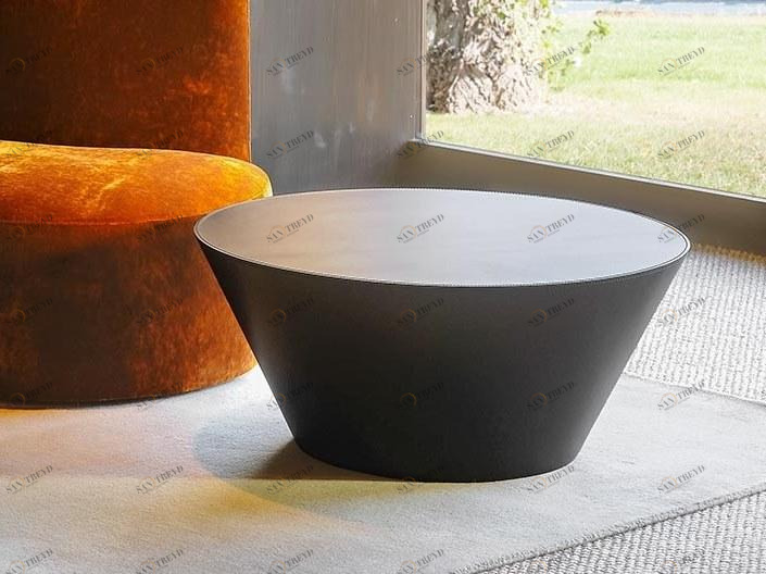 Tacchini Круглый кожаный журнальный столик sun-id-1387530