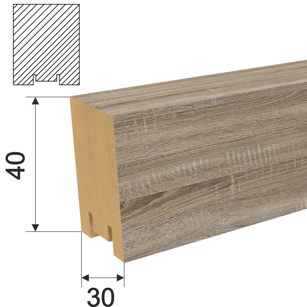 Santreyd Рейки МДФ Ривьера 40x30x2700 мм - Дуб Винтаж для стильного интерьера 86033716 STLM-0066249 - Вид №1