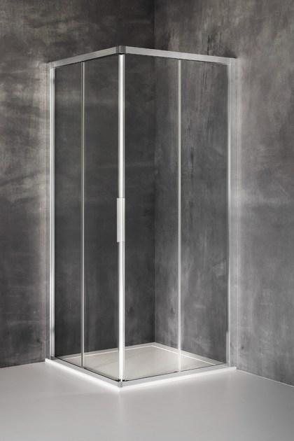 Duka Угловая душевая кабина из алюминия и стекла Quadra – con profili verticali e orizzontali sun-id-1494513 - Вид №5