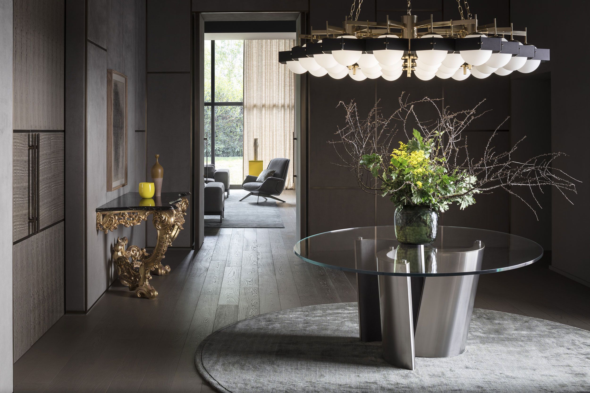 Круглый стол из стали и стекла OAK New York Suite ARCH-00135007 - Вид №3