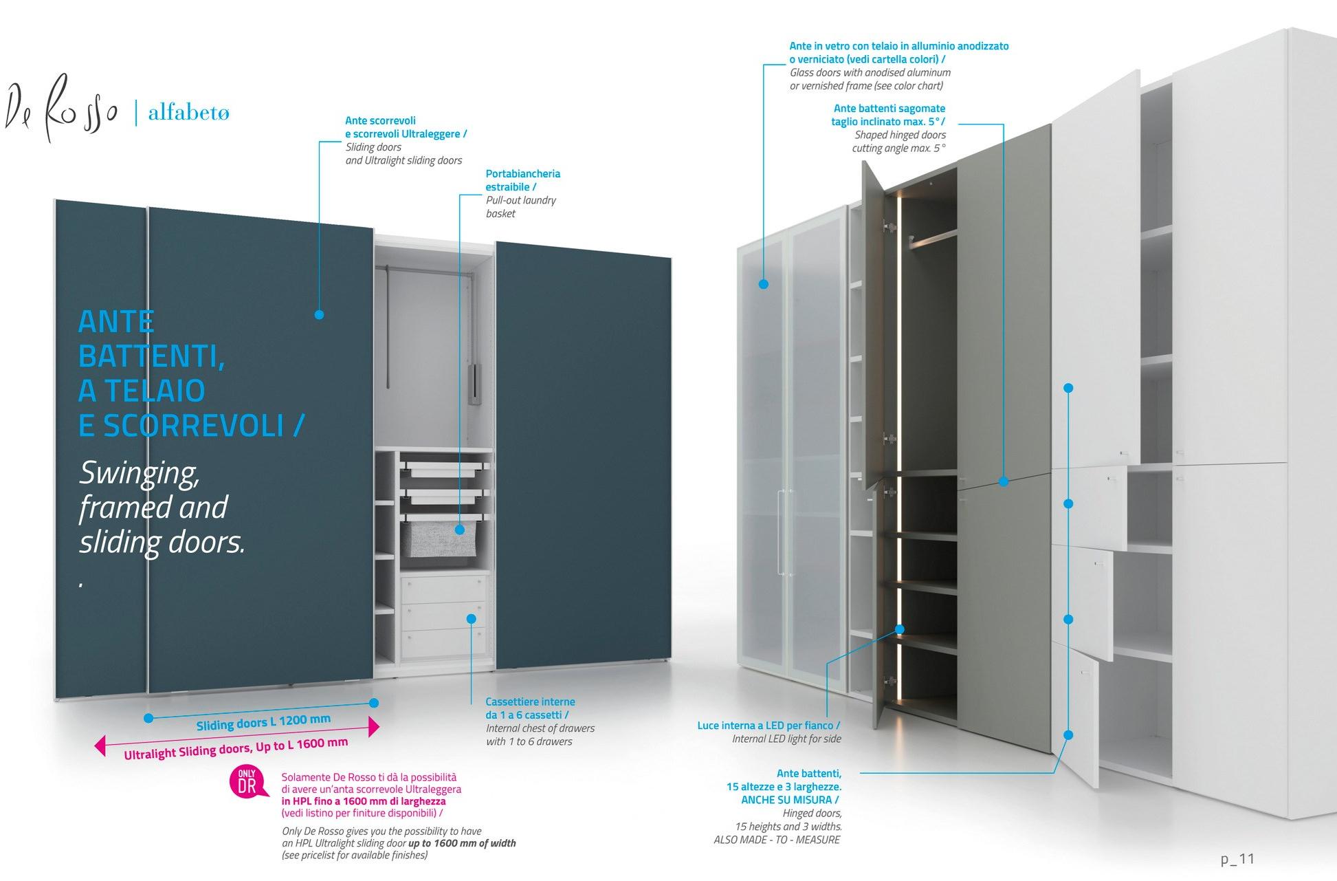 De Rosso Шкаф-купе с дверцами в форме нпл Alfabeto sun-id-1347873 - Вид №9