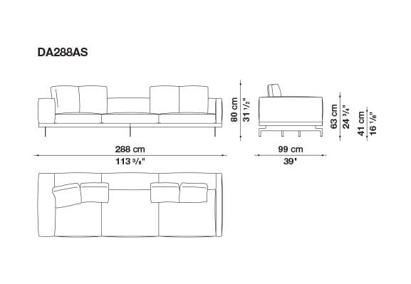 3-местный тканевый диван с полуостровом B&B Italia док ARCH-00061121 - Вид №111