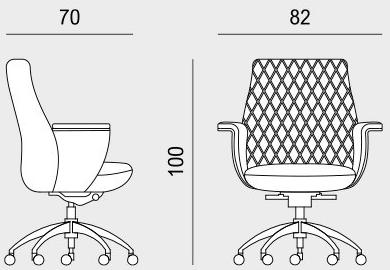 Viganò Кожаное кресло для руководителя со средней спинкой Charme sun-id-1465476 - Вид №6