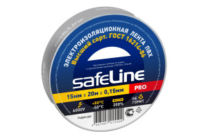 15525310 Изолента 15/20 серо-стальной 11940 Safeline