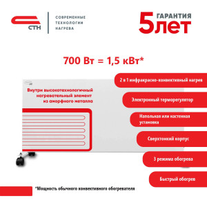 90661540 Конвектор электрический НЭБ-М-НСтЭ 0.7(эБ) с электронным термостатом 700 Вт STLM-0327517 СТН