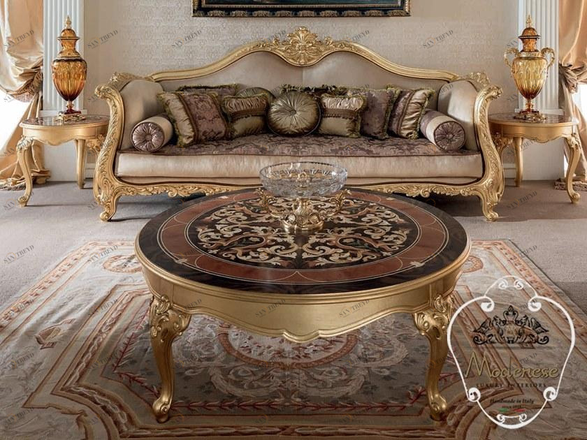 Modenese Gastone Низкий круглый деревянный журнальный столик Deluxe sun-id-1419508