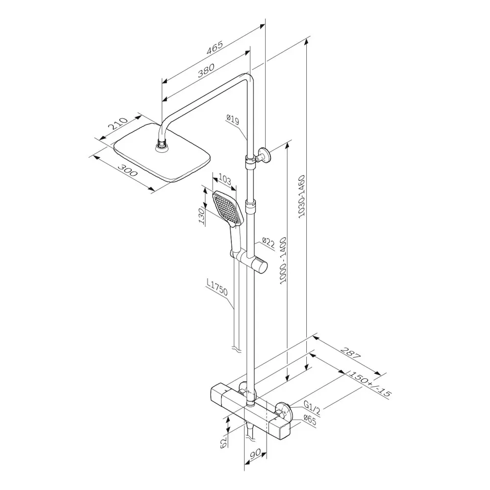Душевая система AM.PM Flash с термостатом и 3 режимами подачи воды 89346528 STLM-1000969 - Вид №15