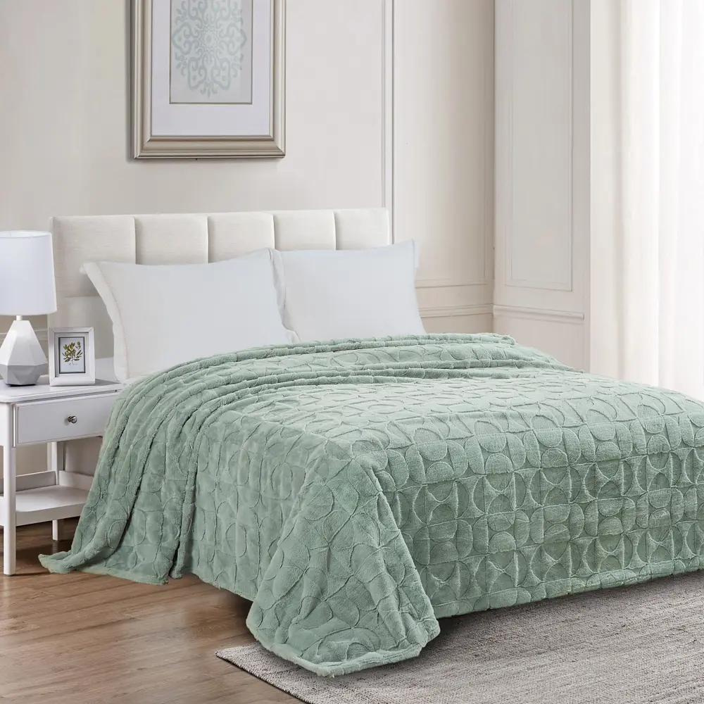 СТОЛИЦА ТЕКСТИЛЯ Плед Shapes - изысканный велсофт в сочном зеленом 88035587 STLM-1059878 - Вид №4