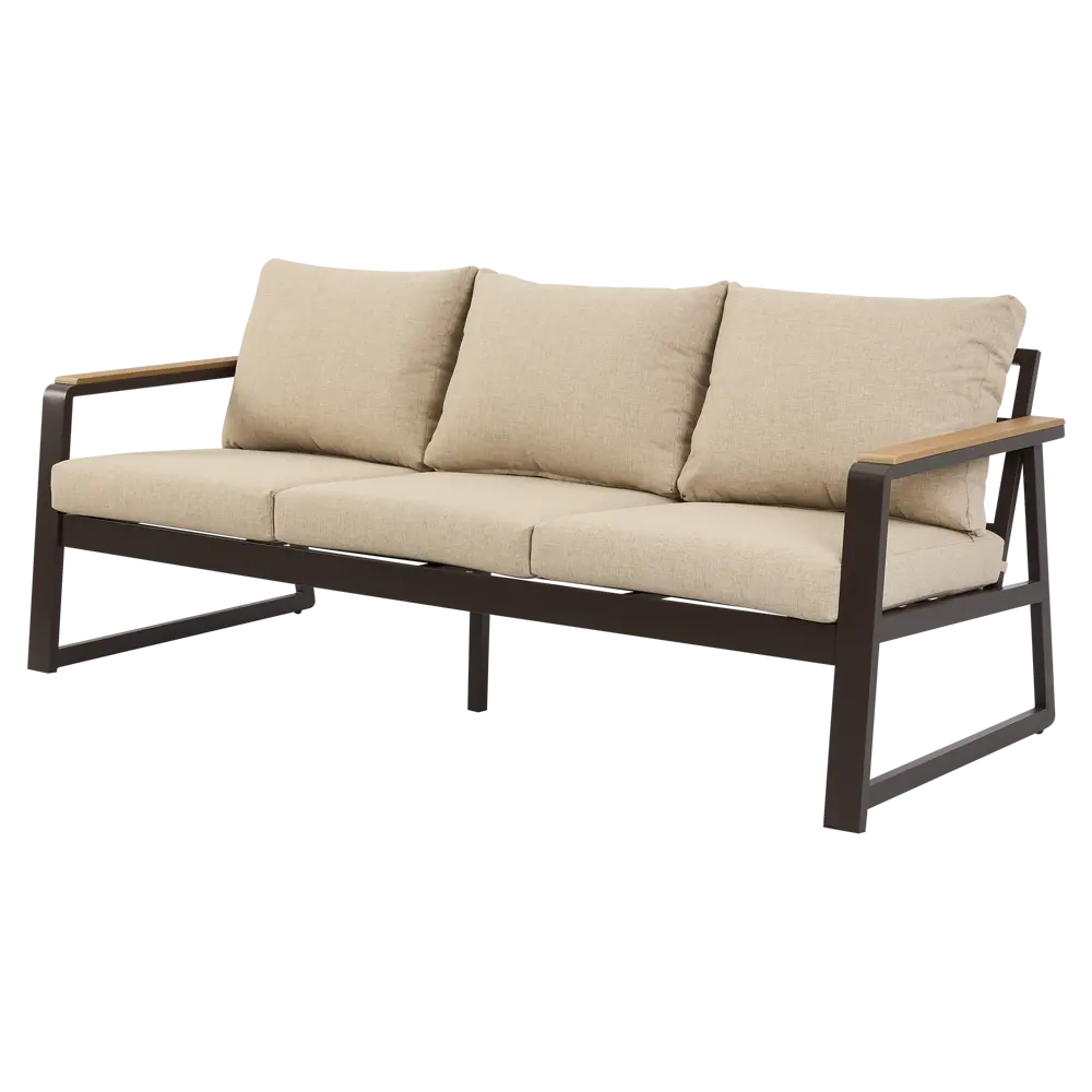 Набор садовой мебели для обеда с подушками  BEGINIA Sugan Алюминий Стол, диван, кресло 2 шт Бежевый STLM-2131932 - Вид №8