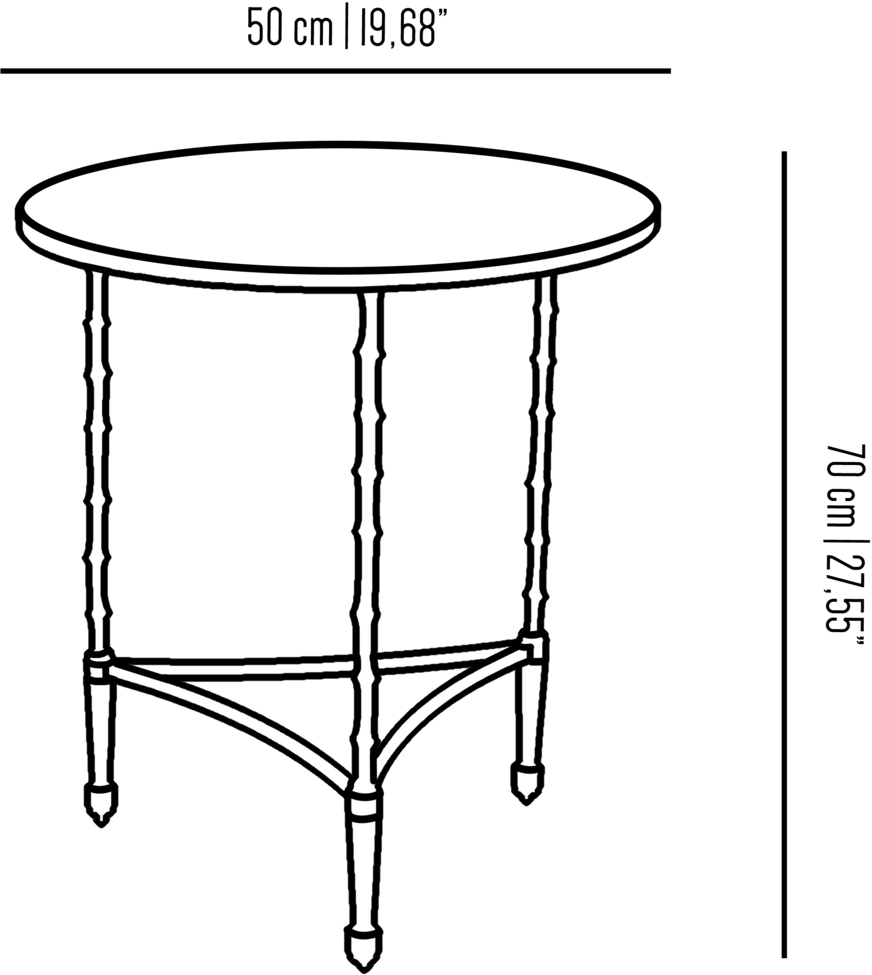 Il Bronzetto Круглый журнальный столик из латуни Eclectic Bam06 - Вид №1
