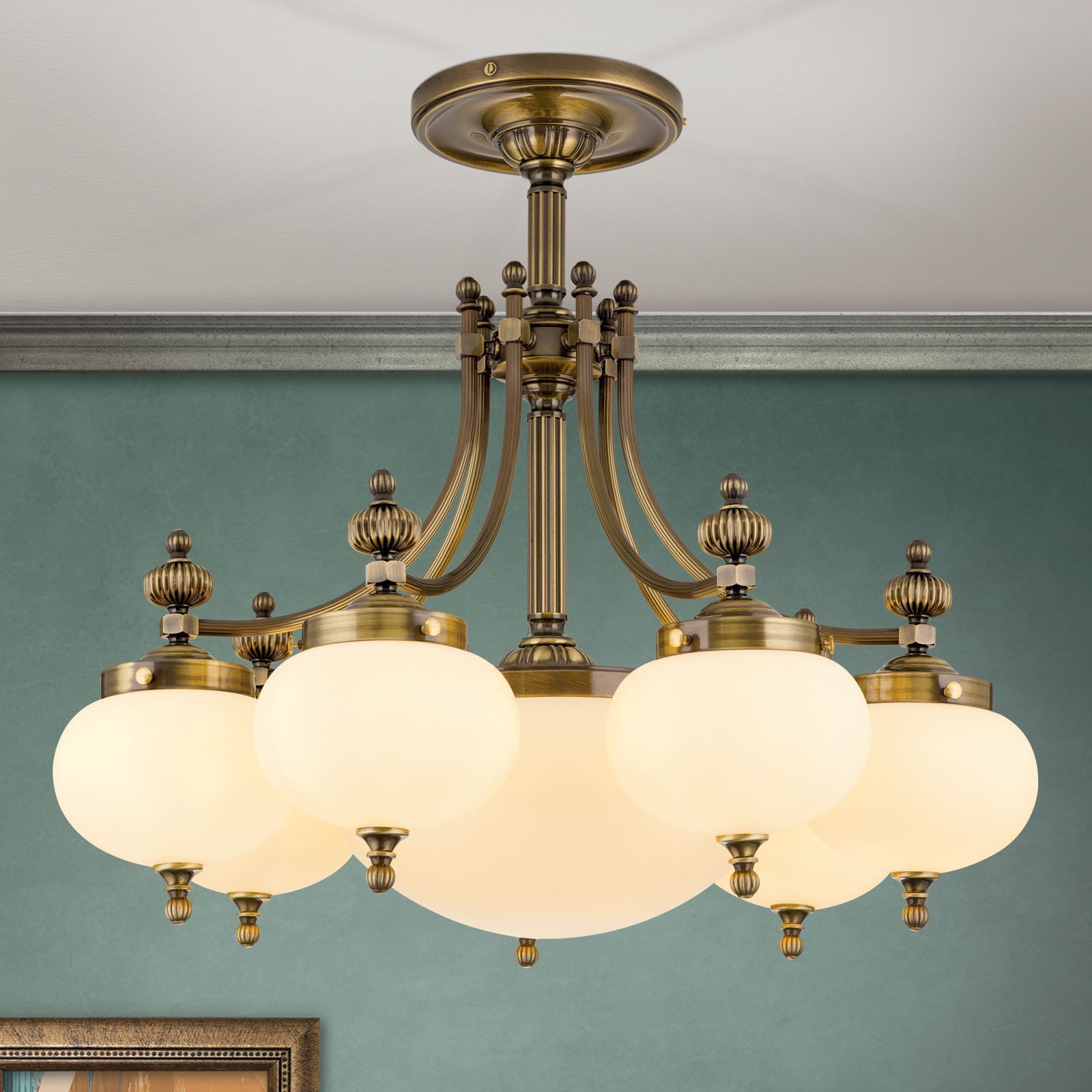 Люстра из латуни и стекла Orion Wiener Nostalgie ARCH-00047383 - Вид №3