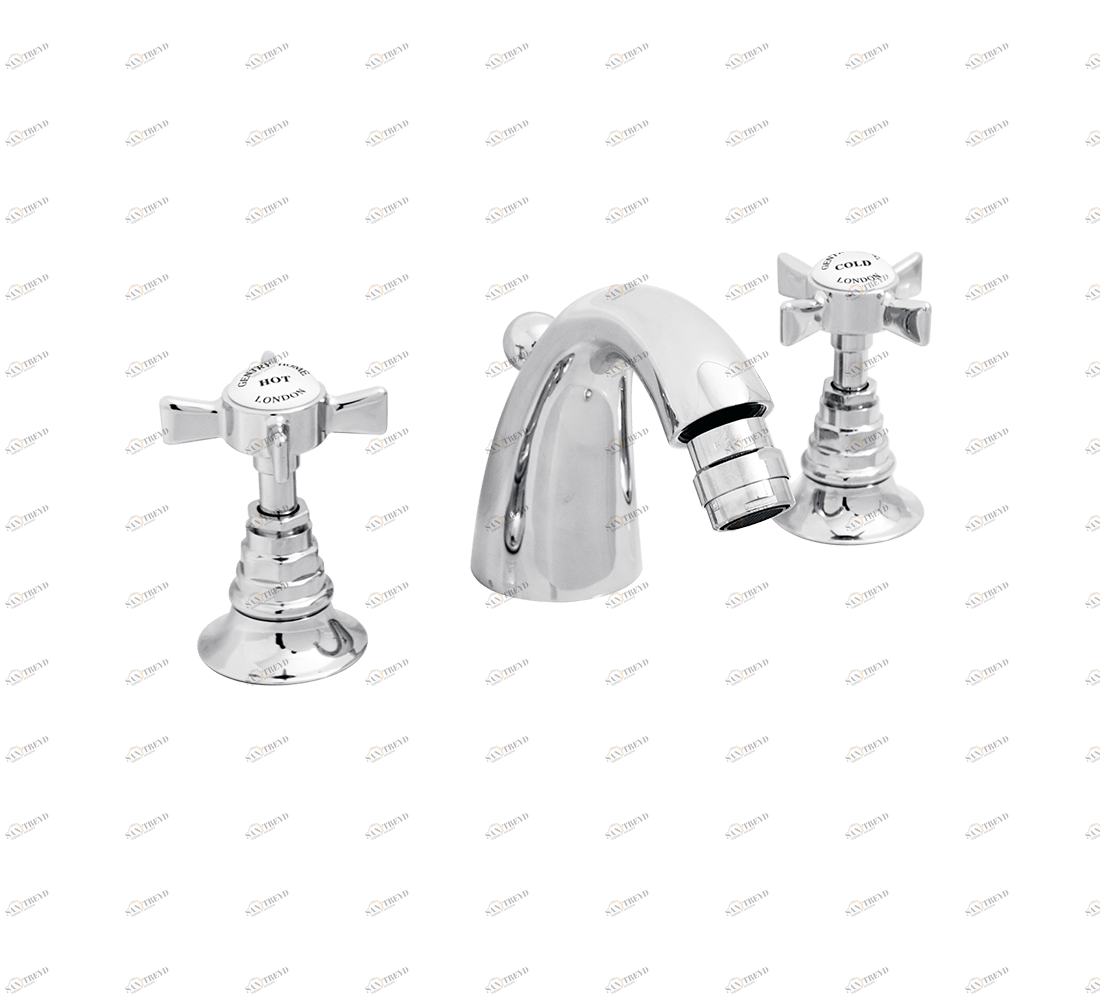 Gentry Home Смеситель для раковины Style на три отверстия с всплывающей пастой Ascot Хром GH100805 