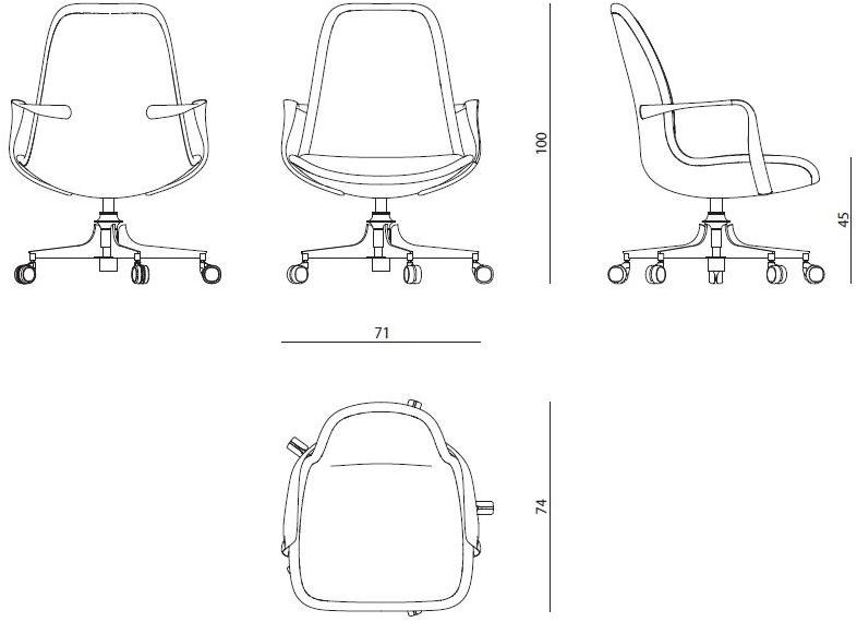 Visionnaire Офисный стул с подлокотниками на колесиках sun-id-1464748 - Вид №2