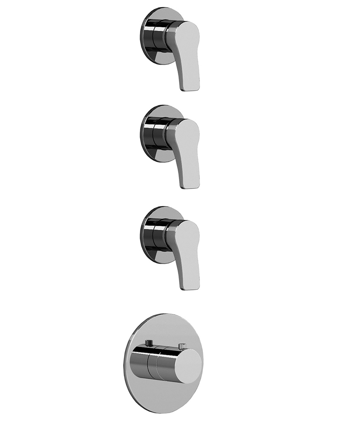 B303B+3903A  Термостатический встраиваемый смеситель для душа, 3/4''3 выпуска 3/4'' ручки впуски 3/4'' Звукоизолированные Fantini Rubinetti AL/23