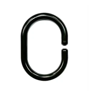 Кольца для шторы в ванную Primanova цвет черный глянцевый 12 шт.