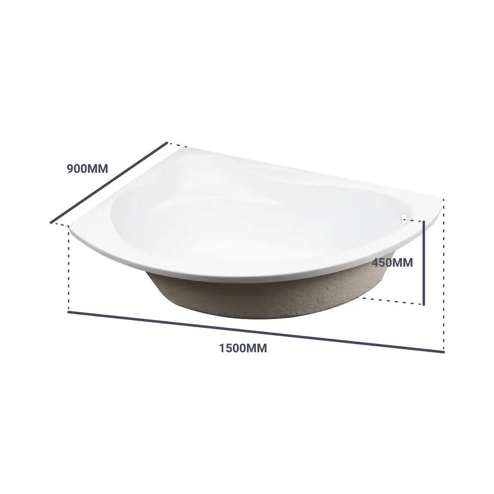 Santreyd Малага - угловая акриловая ванна 150x90 см левосторонняя 82011737 STLM-0017594 - Вид №4