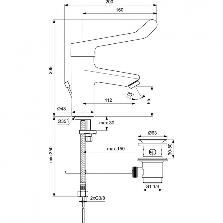 BC097AA Смеситель для раковины .0 Ideal Standard CERAPLUS 2  - Вид №2