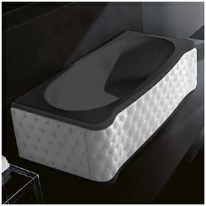 Ванна Gruppo treesse New Classic Young VTL-V6741-DX-KBS-C чёрная прямоугольная правая белая кожа