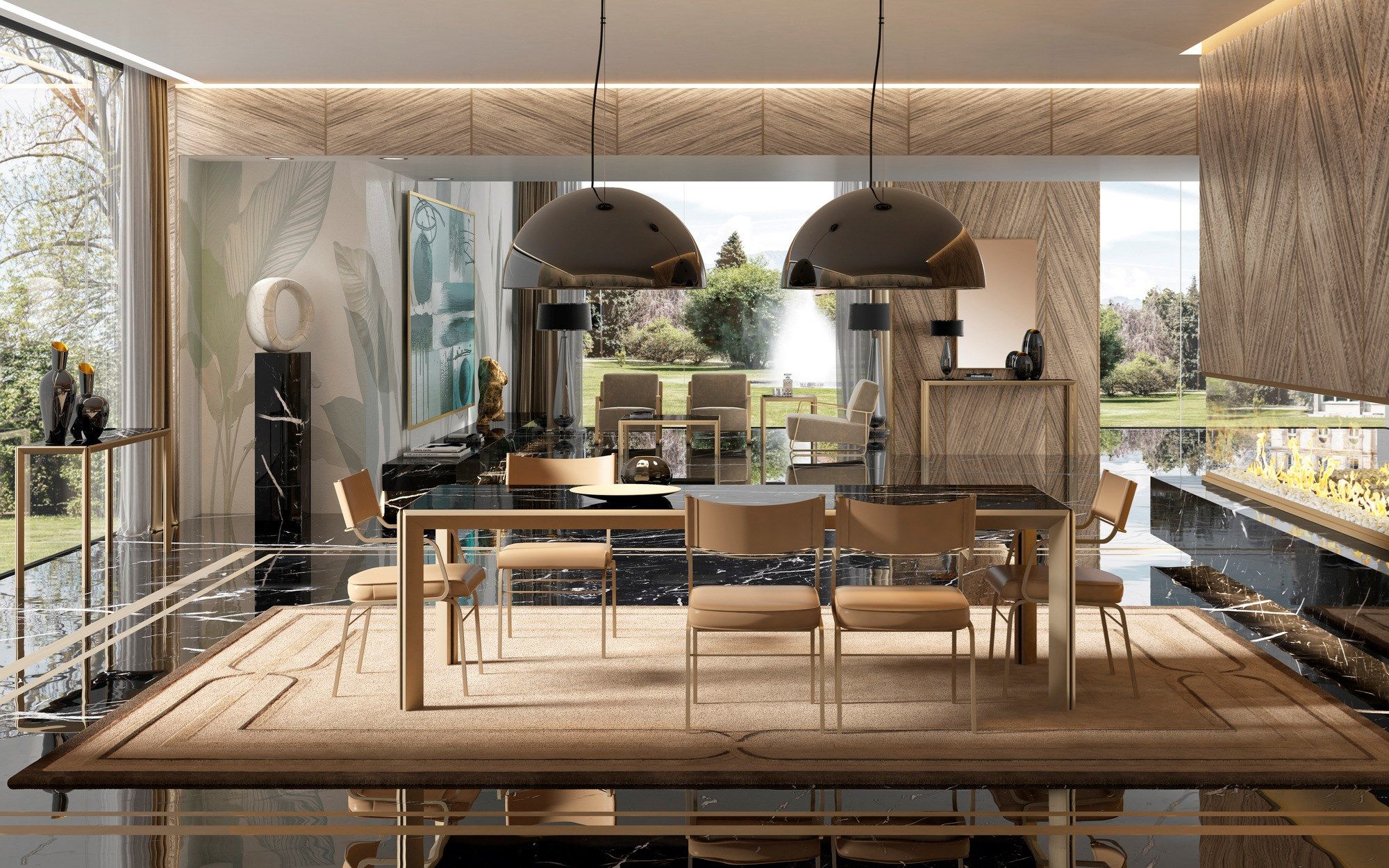 Прямоугольная консоль из стали и стекла F.lli Orsenigo широкий угол ARCH-00101287 - Вид №2