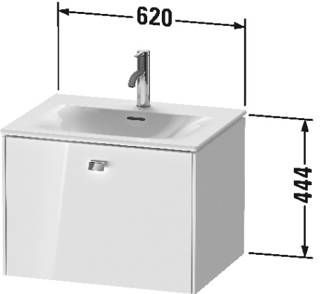 BR421000707 Brioso Тумбочка подвесная Бетонно-серый матовый декор Duravit - Вид №1
