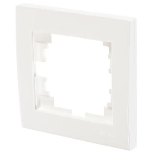 Рамка для розеток и выключателей Lezard Rain 1 пост, цвет жемчужно-белый