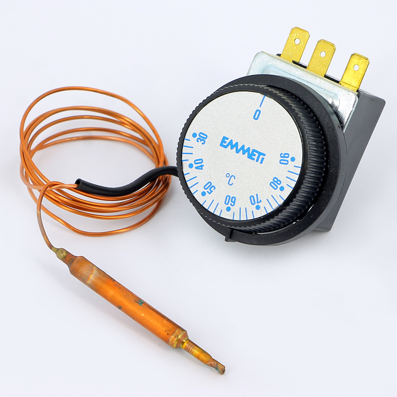 Термостат регулировочный капиллярный 16А, 400В EMMETI с трубкой 1000мм 02016014 - Вид №2