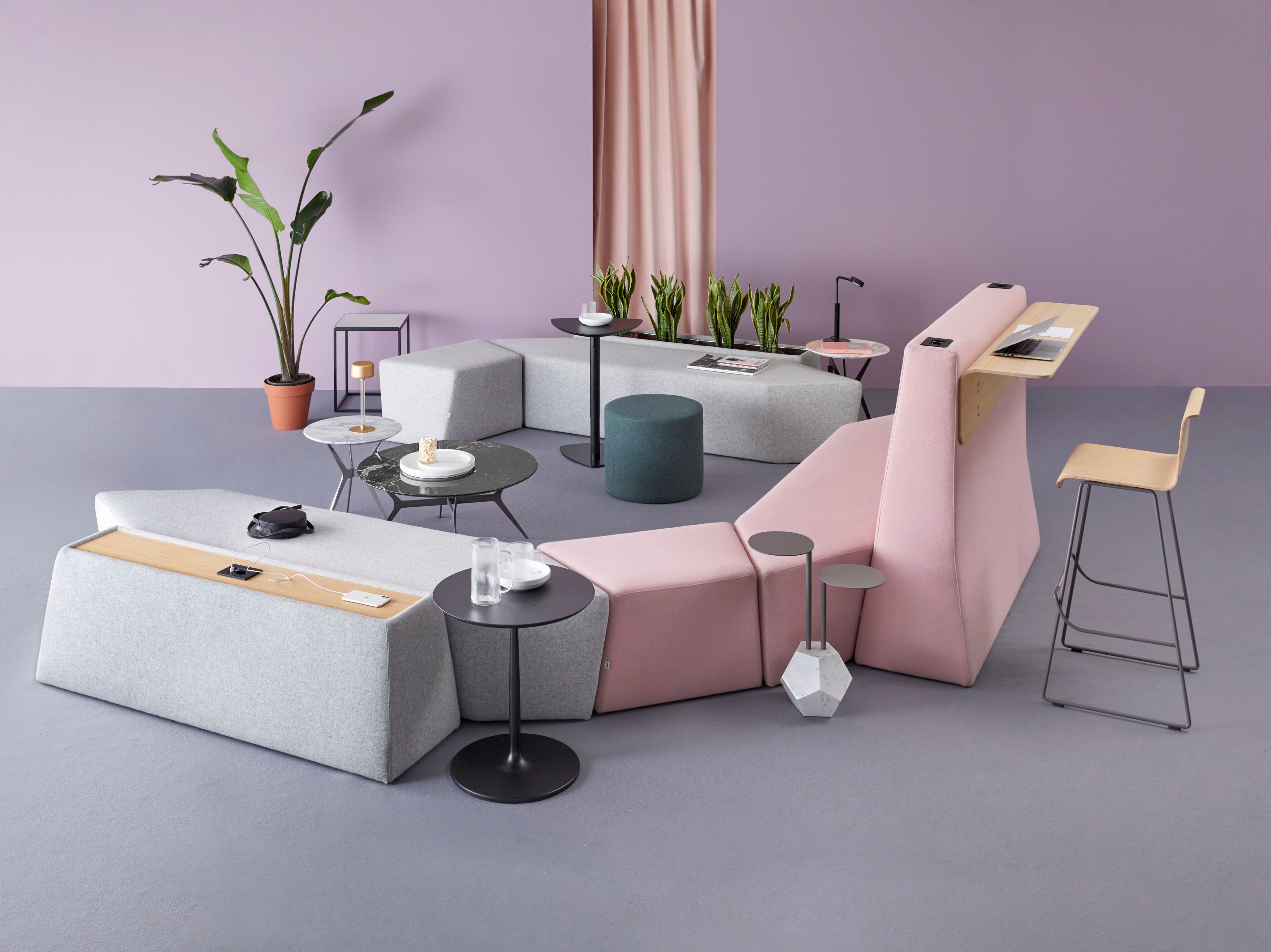 Тканевая мягкая скамейка с электрифицированным верхом SITIA Rocks ARCH-00091779 - Вид №2