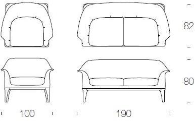 Tonin Casa 2-х местный кожаный диван Tiffany sun-id-1391906 - Вид №4